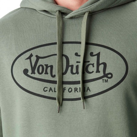 Sweat capuche VON DUTCH molletonné vert - Matière noble