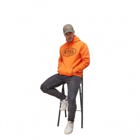 Sweat capuche VON DUTCH molletonné orange - Matière noble