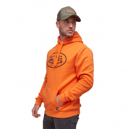 Sweat capuche VON DUTCH molletonné orange - Matière noble