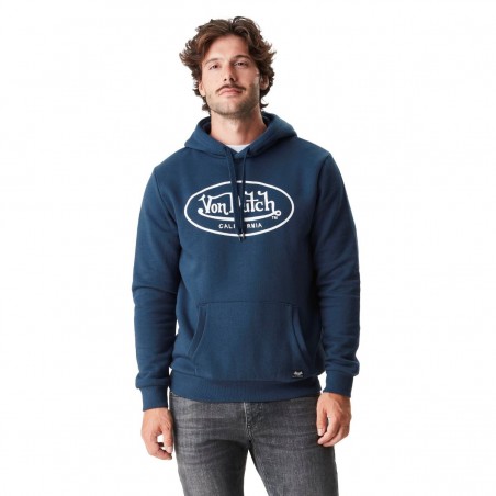 Sweat capuche VON DUTCH molletonné bleu - Matière noble
