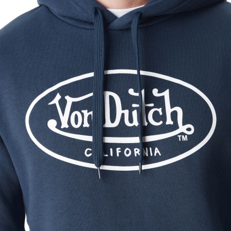 Sweat capuche VON DUTCH molletonné bleu - Matière noble