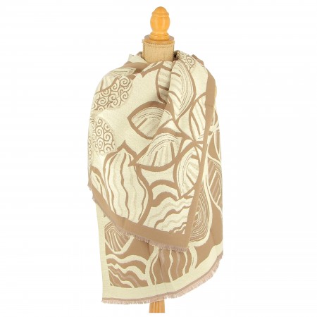 ECHARPE MANOUKIAN TAUPE/ECRU