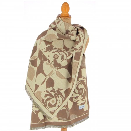 ECHARPE MANOUKIAN TAUPE/ECRU