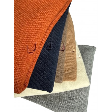 Pull homme GREEN & SAIL Terracotta 80% laine - Matière noble