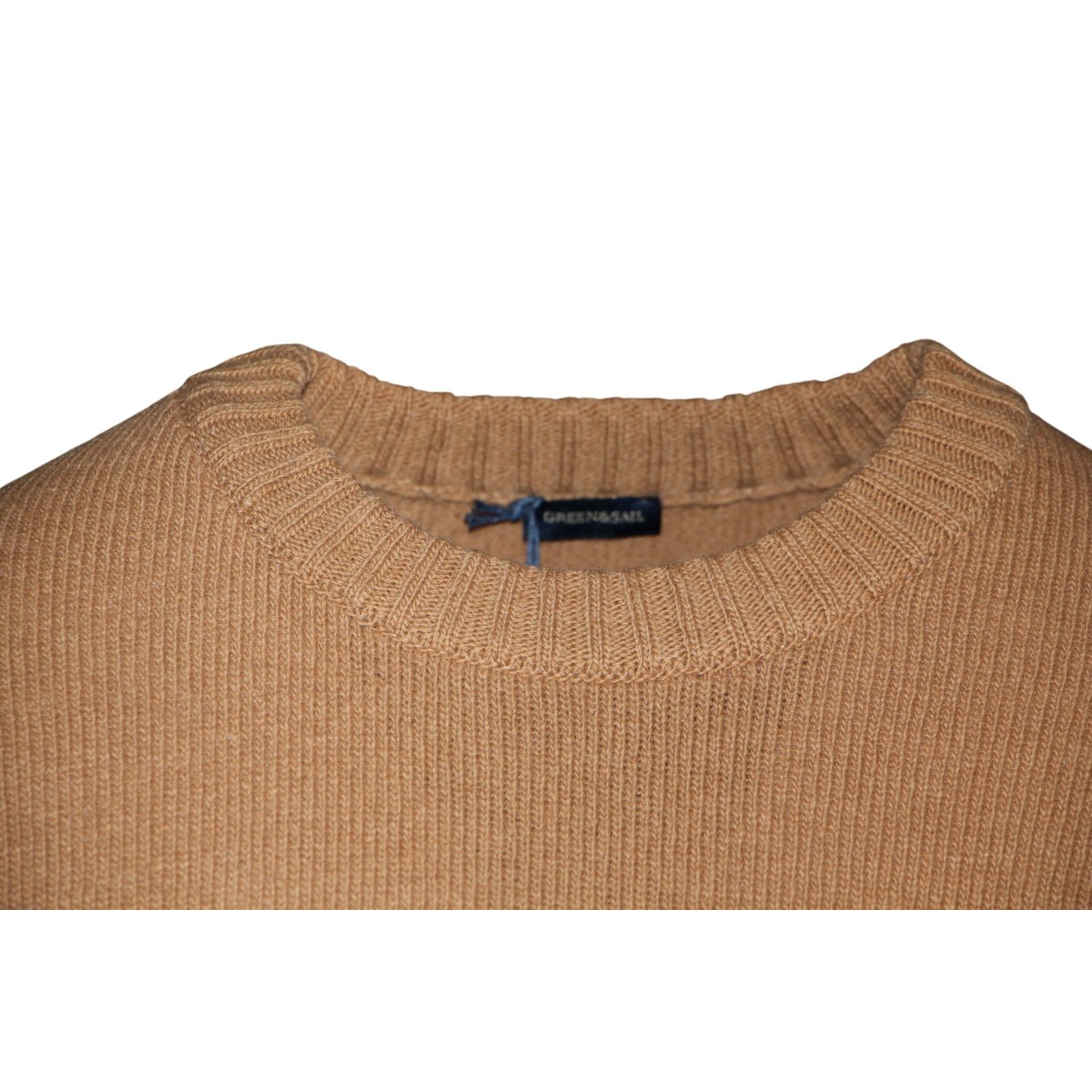 Pull homme GREEN & SAIL Camel 80% laine - Matière noble