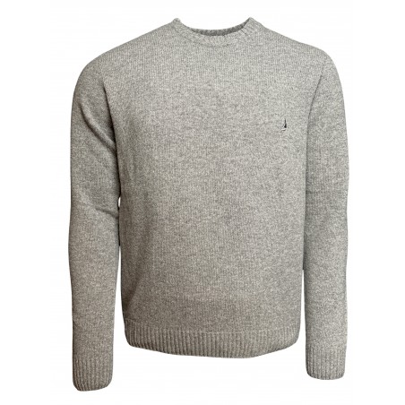 Pull homme GREEN & SAIL gris 80% laine - Matière noble