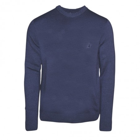 Pull homme GREEN & SAIL marine 80% laine - Matière noble