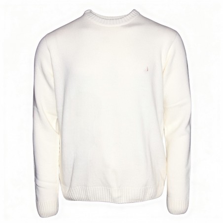 Pull homme GREEN & SAIL écru 80% laine - Matière noble