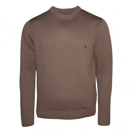 PULL HOMME 80% LAINE MARRON