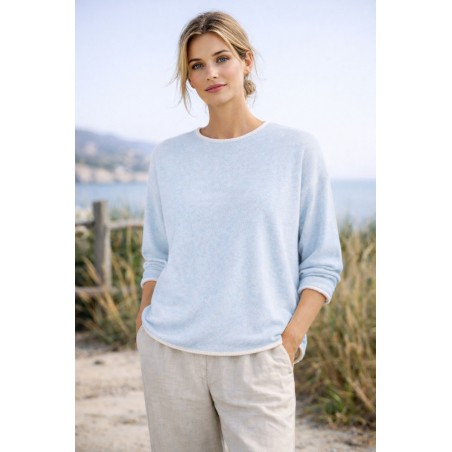 Pull ample femme 50% coton, divers coloris - Matière noble