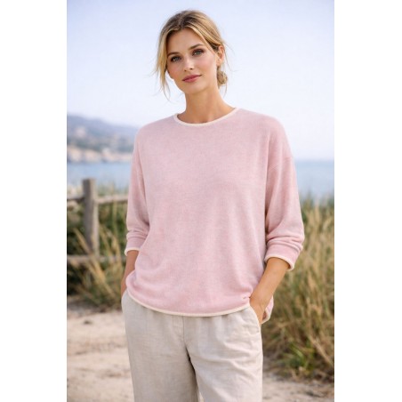 Pull ample femme 50% coton, divers coloris - Matière noble