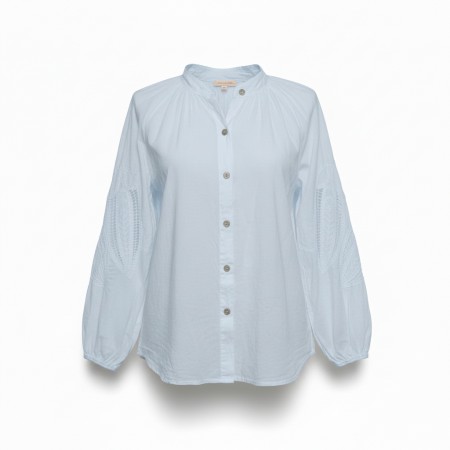 BLOUSE FEMME BRODEE BLEU CIEL
