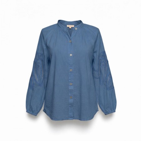 BLOUSE FEMME BRODEE BLEU JEAN