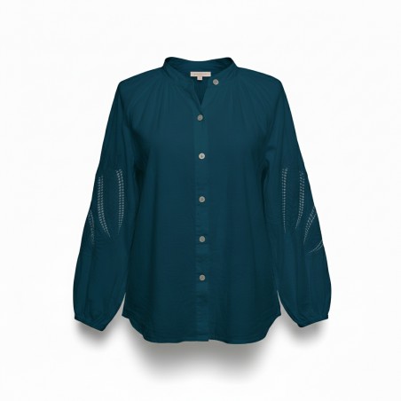 Blouse bohème brodée, divers coloris - Matière noble