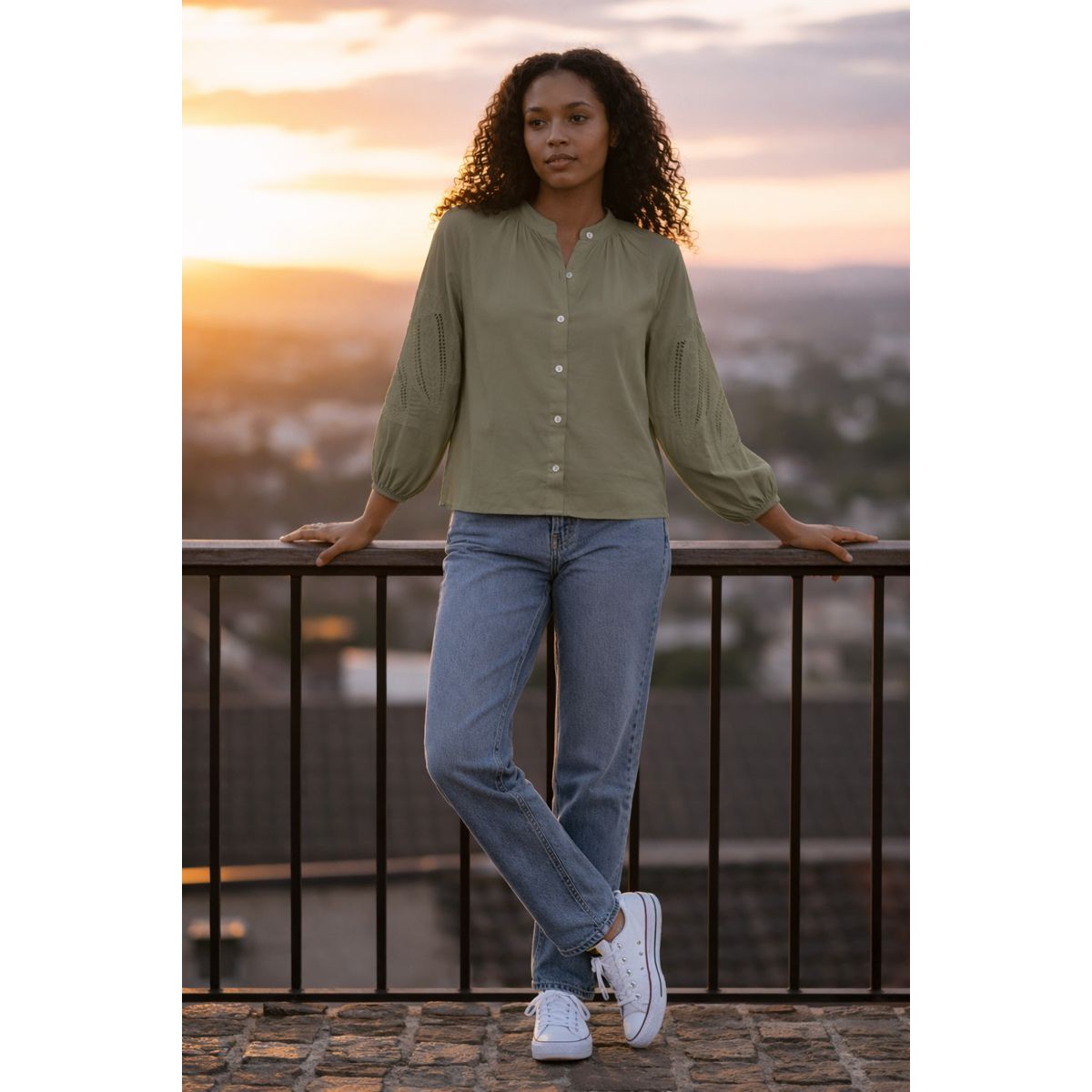 Blouse bohème brodée, divers coloris - Matière noble