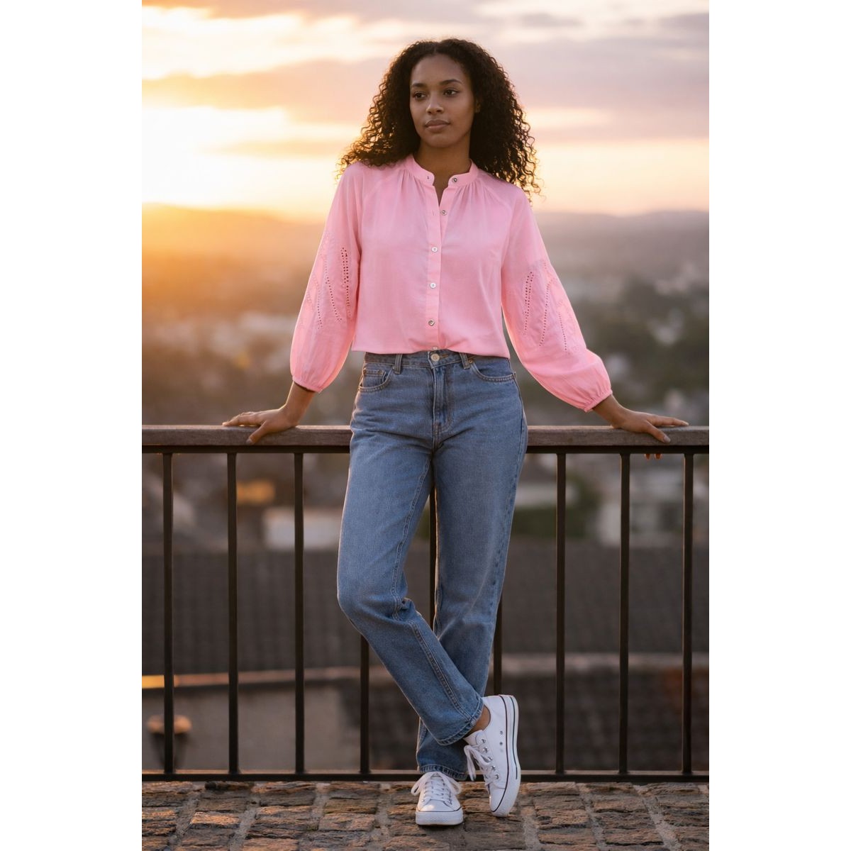 Blouse bohème brodée, divers coloris - Matière noble