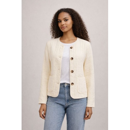Veste matelassée gaze de coton, divers coloris - Matière noble