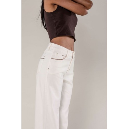 Pantalon Flare Nina Carter ivoire - Matière noble