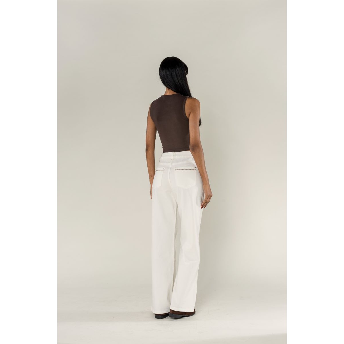Pantalon Flare Nina Carter ivoire - Matière noble
