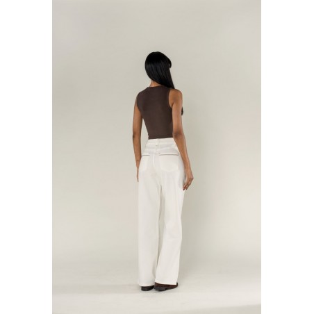Pantalon Flare Nina Carter ivoire - Matière noble