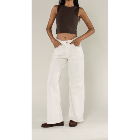 Pantalon Flare Nina Carter ivoire - Matière noble