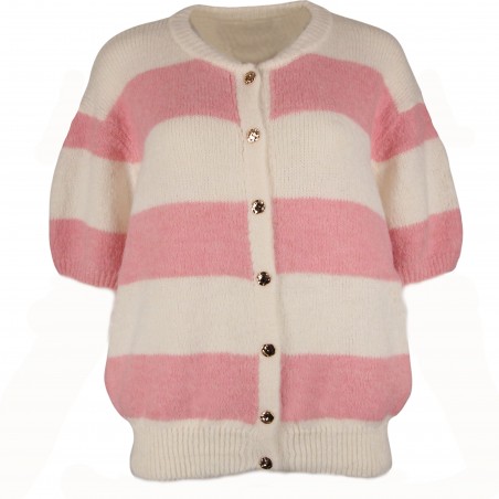 Gilet femme  Pink, manches courtes - Matière noble