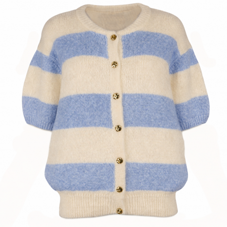 Gilet femme  Myosotis, manches courtes - Matière noble