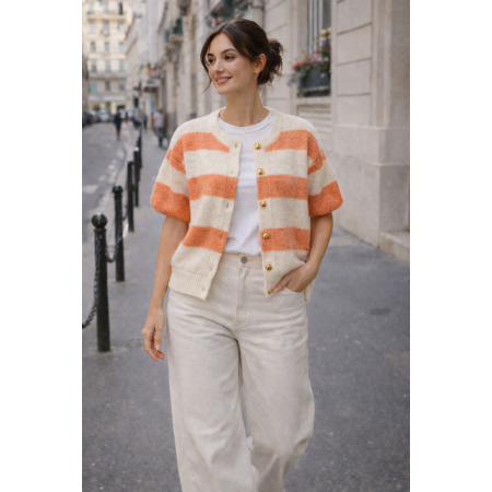 GILET CAPUCINE MANCHES COURTES