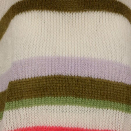 Pull sans manches mohair rayures - Matière noble