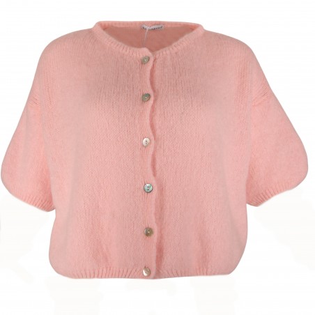 Gilet manches courtes kid mohair - Matière noble