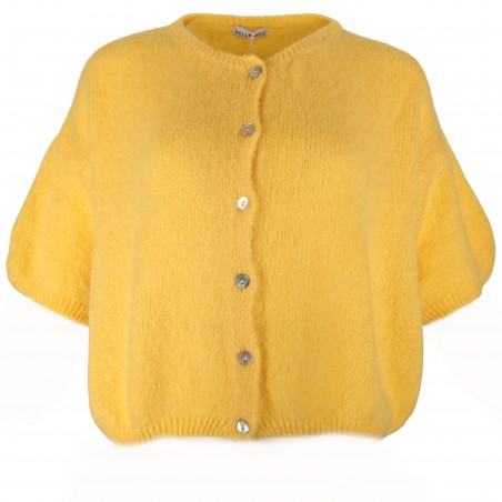 Gilet manches courtes kid mohair - Matière noble