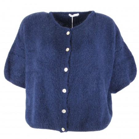 Gilet manches courtes kid mohair - Matière noble