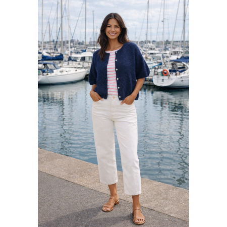 GILET MANCHES COURTES MARINE