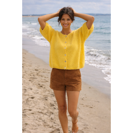 GILET MANCHES COURTES JAUNE