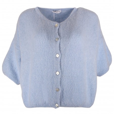 Gilet manches courtes kid mohair - Matière noble