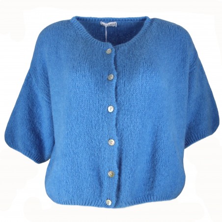 Gilet manches courtes kid mohair - Matière noble