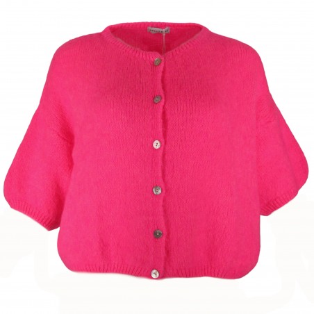 Gilet manches courtes kid mohair - Matière noble