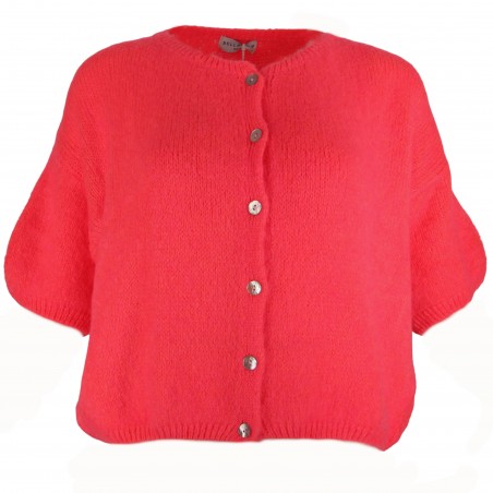 Gilet manches courtes kid mohair - Matière noble