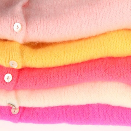 Gilet manches courtes kid mohair - Matière noble