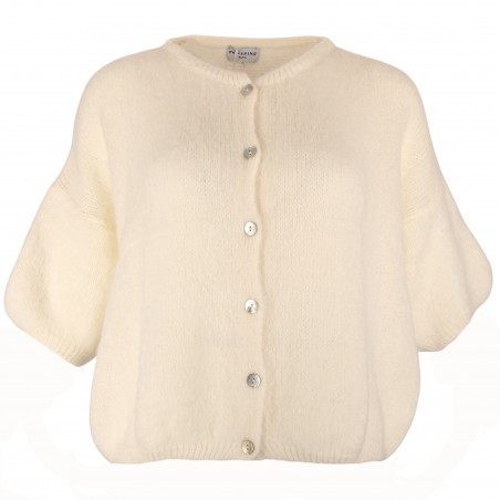 Gilet manches courtes kid mohair - Matière noble