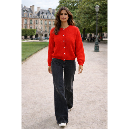 GILET MANCHES LONGUES ROUGE