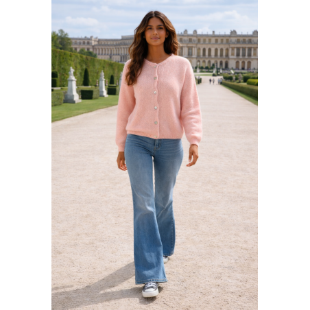 Gilet manches longues kid mohair - Matière noble