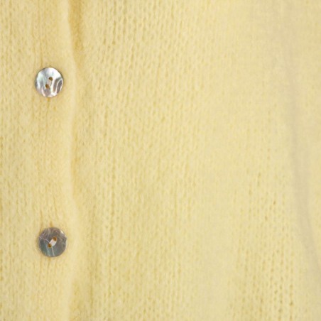 Gilet manches longues kid mohair jaune - Matière noble