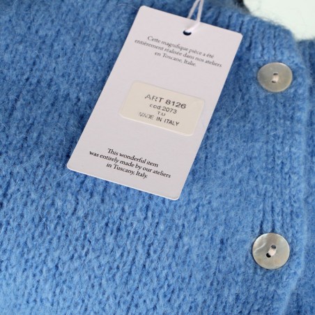 Gilet manches longues kid mohair, divers coloris - Matière noble