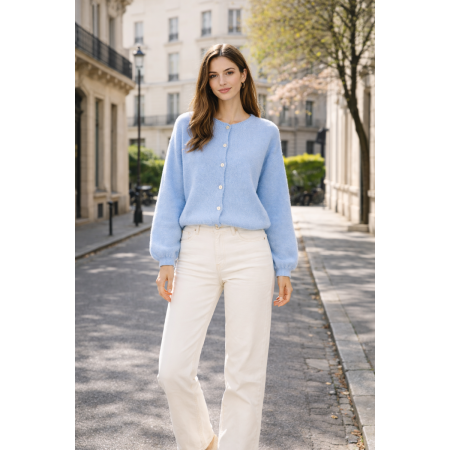 GILET MANCHES LONGUES BLEU...