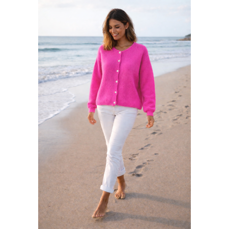 GILET MANCHES LONGUES ROSE...