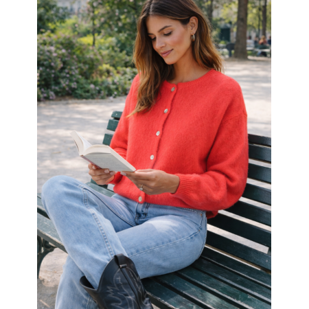 GILET MANCHES LONGUES ROSE...