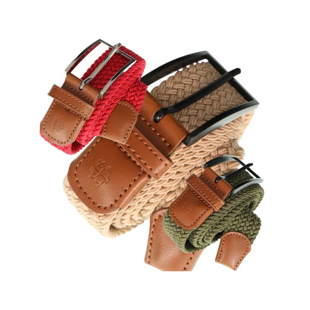 ceinture tressée empiècement cuir Bill Tornade, divers coloris - Matière noble