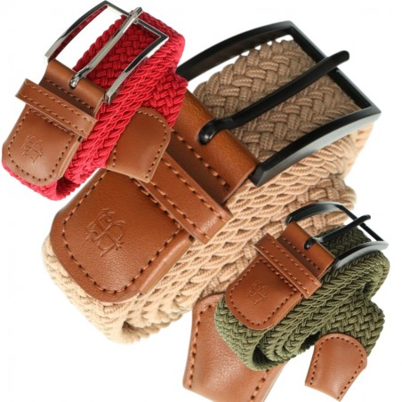 ceinture tressée empiècement cuir Bill Tornade, divers coloris - Matière noble