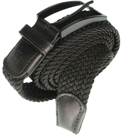CEINTURE TRESSEE NOIRE / CUIR